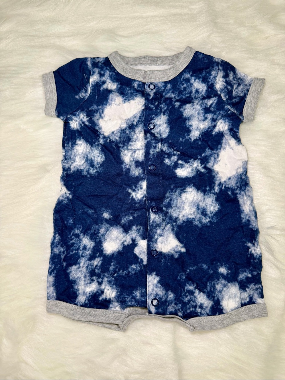 Carter's Navy Blue and White Tie-Dye Baby Pajama
